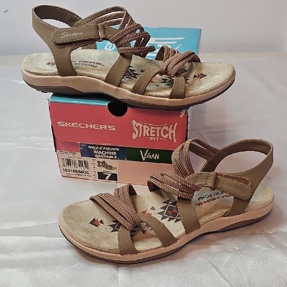 Skechers Tan Stretch Fit Sandals
